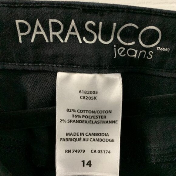 PARASUCO WOMENS BLACK  SKINNY JEANS (SZ14) - Picture 2 of 5